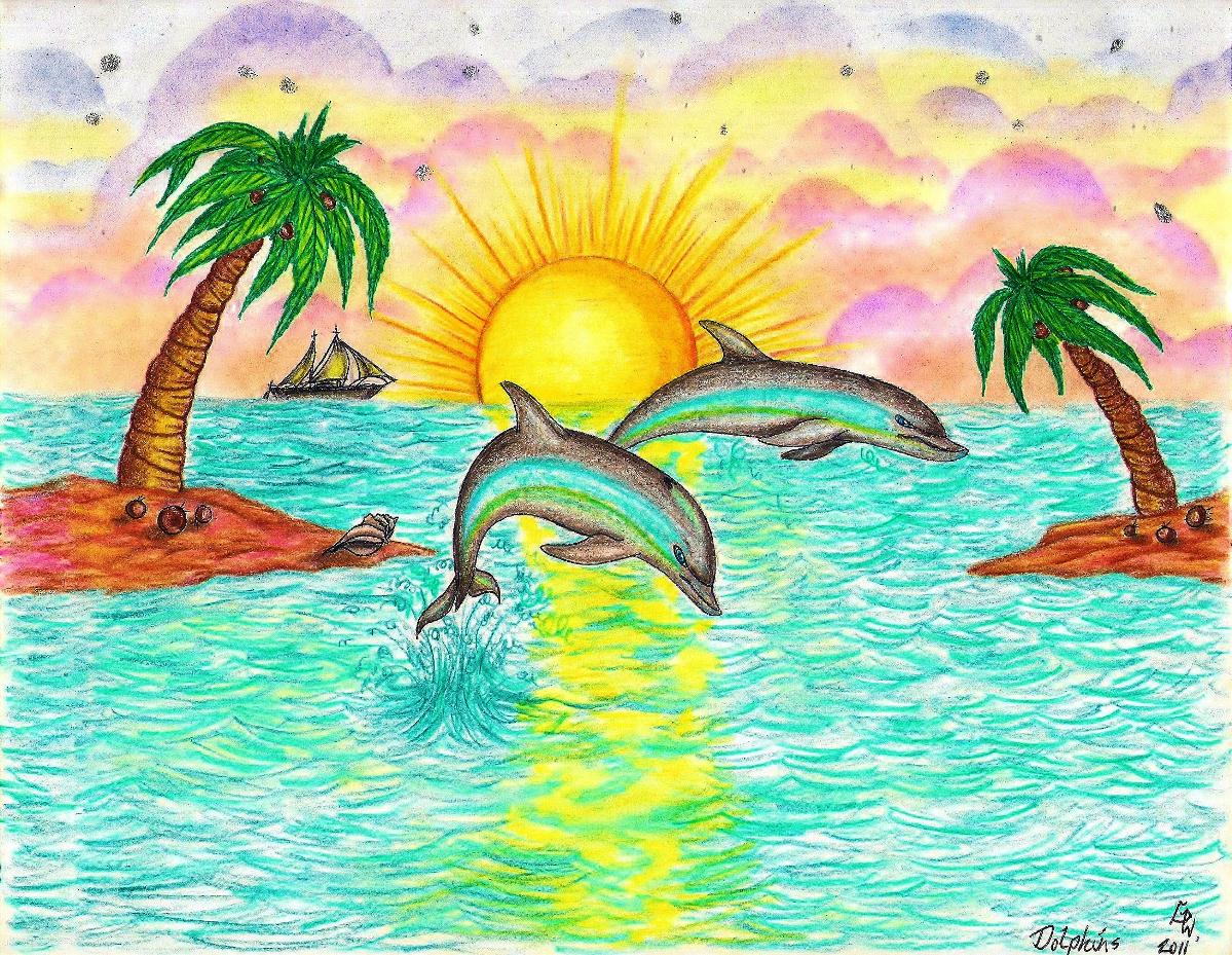 Featured image of post Pencil Dolphin Scenery Drawing